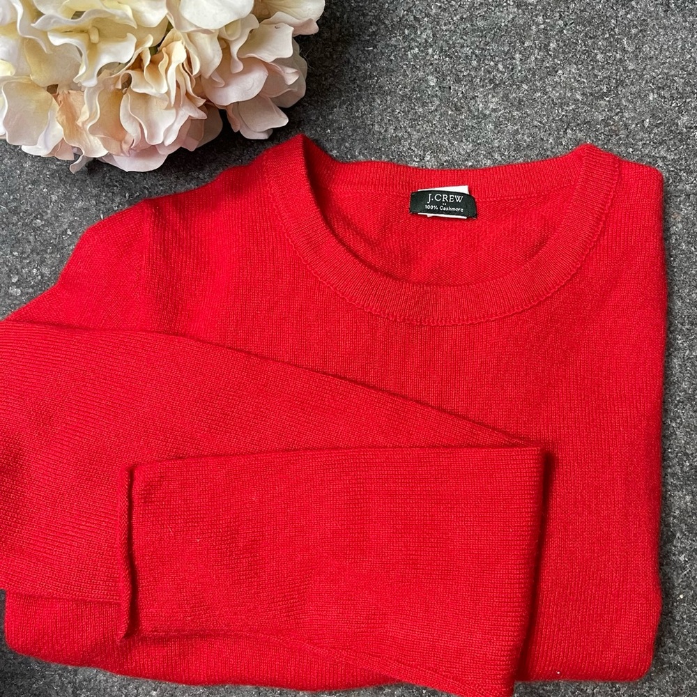 J Crew 100% red cashmere sweater
